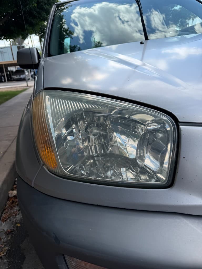 Clear headlight lens after polish and restoration